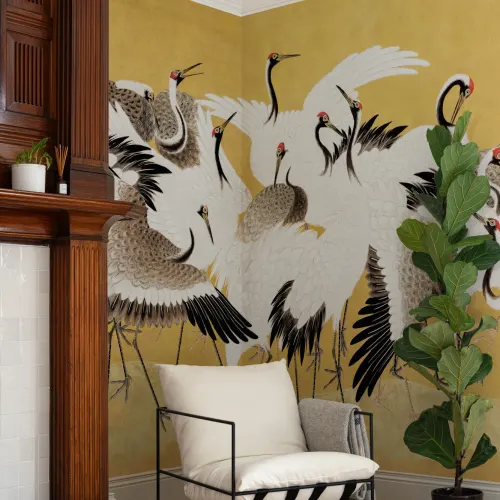 Flock of Cranes by Ishida Yūtei Wall Mural