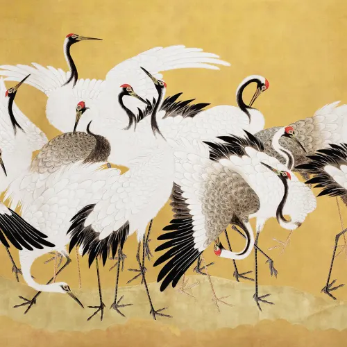 Flock of Cranes by Ishida Yūtei Wall Mural