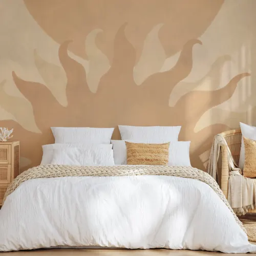 Beige Sun Abstract Flare Art Wall Mural