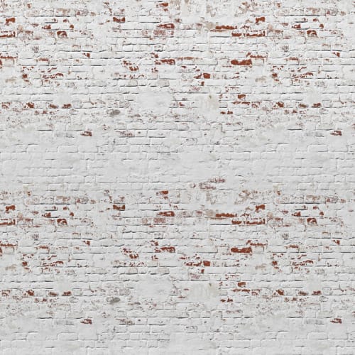 Papier Peint Panoramique Mur d’Entrepôt de Briques Blanches