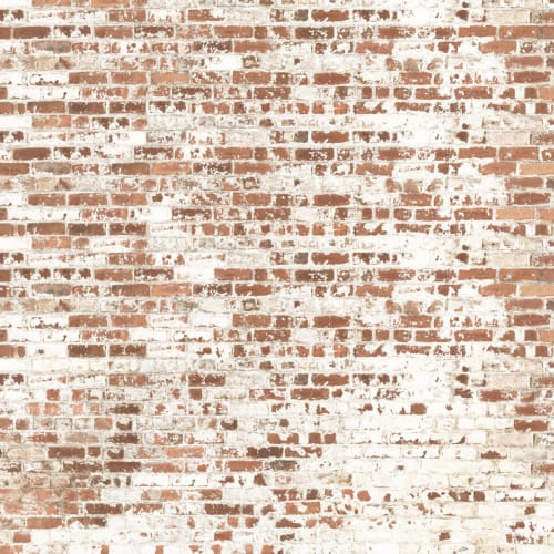 Papier Peint Panoramique Briques Peintes en Blanc