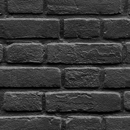 Black Painted Brick Effect Pattern Wallpaper Mural