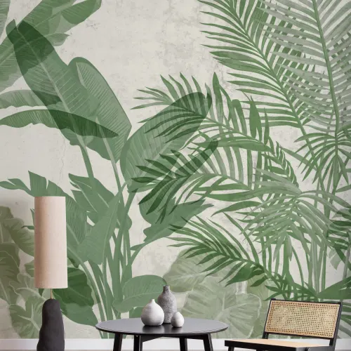 Biophilic tropiska växter fototapet