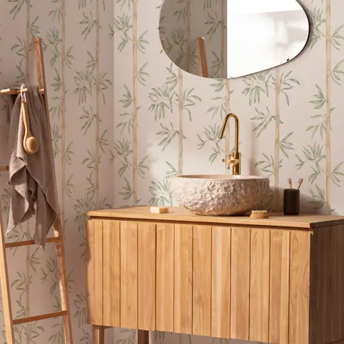 Papel de parede de bambu de aguarela