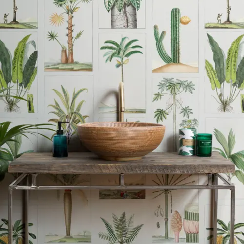 Fototapete Vintage Botanische Pflanzen Illustrationen