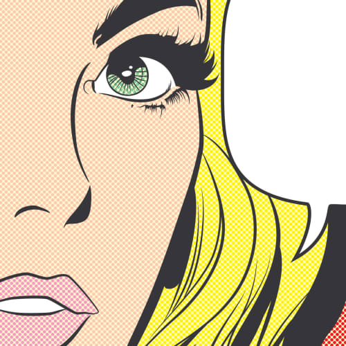 Fototapeta z kobietą w stylu pop art