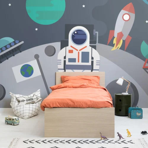 Astronauta Retro Papel de Parede Mural