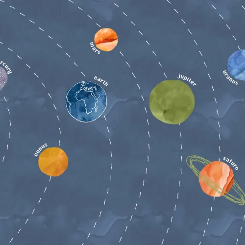 Papel de parede para crianças Planetas do Sistema Solar Mural