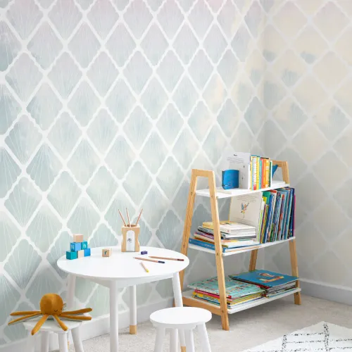 Ombre Mermaid Scale Seashell Wallpaper Mural