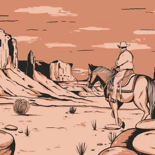 Wild West Cowboy hevonen kuvatapetti