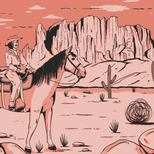 Wild West Cowgirl Horse Wallpaper Mural