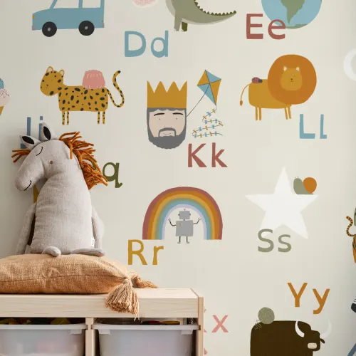 Kids Fun Educational Illustrated Alphabet Wallpaper Mural
