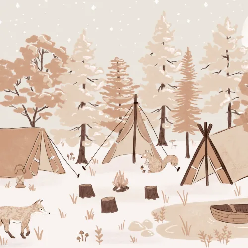 Kids Woodland Camping Wallpaper Mural