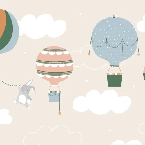 Carta da Parati Mongolfiere per Bambini