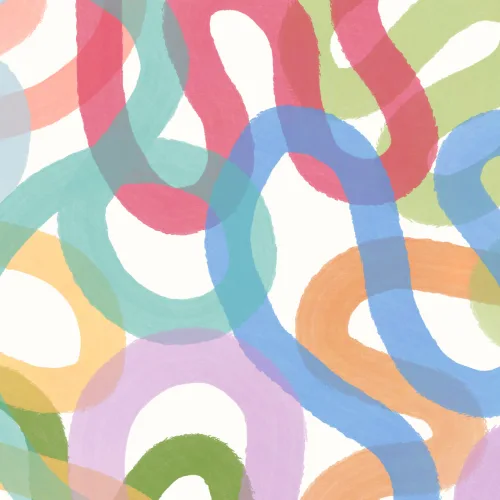 Bunte Abstrakte Squiggles Fototapete