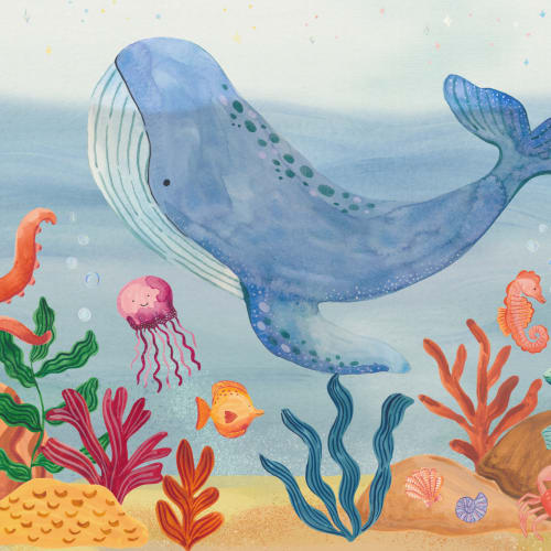 Carta da parati per bambini Underwater Adventure multicolore per un look giocoso