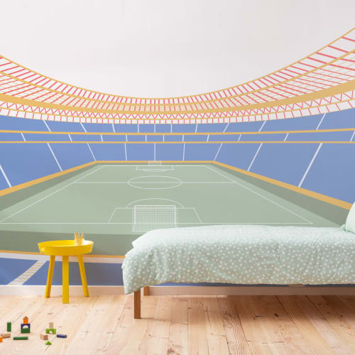 Copii albastru stadion de fotbal Mural