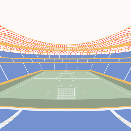 Copii albastru stadion de fotbal Mural