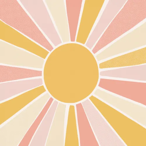 Kids Pink Boho Block Sunshine Mural