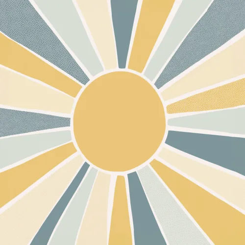 Kids Blue Boho Block Sunshine Mural