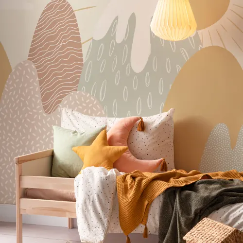Kids Boho Snowy Mountains Mural