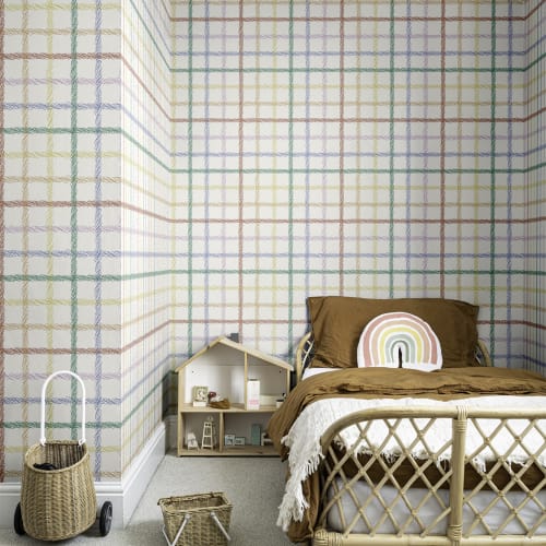 Multicolor Fun Hand Drawn Grid Wallpaper