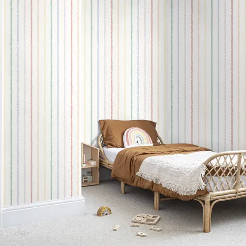 Multicolor Fun Hand Drawn Striped Wallpaper