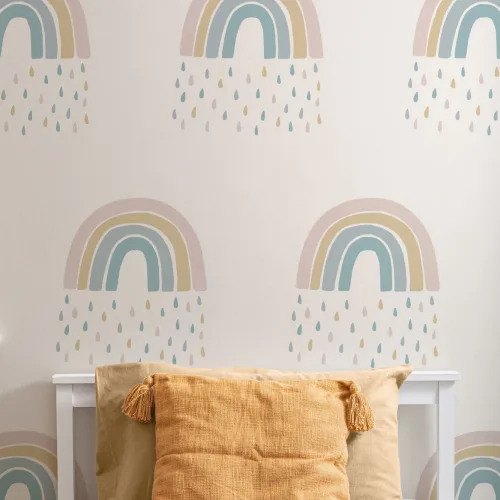 Pastell Rainbow Raindrop Bakgrunn