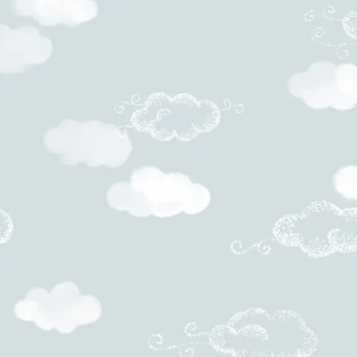 Schattig Wolken Blauw Herhaal Patroon Behang