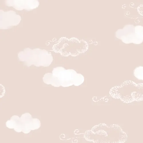 Cute Clouds Pink Repeat Pattern Wallpaper