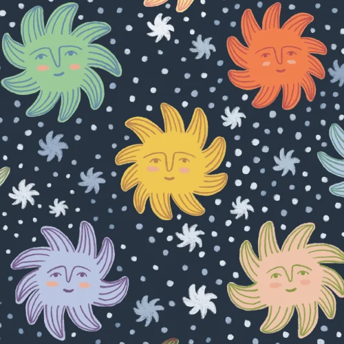 Multicolor Smiley Sunshines cu stele de fundal tapet