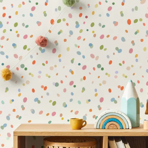 Hand Drawn Pastel Multicolor Spots Wallpaper