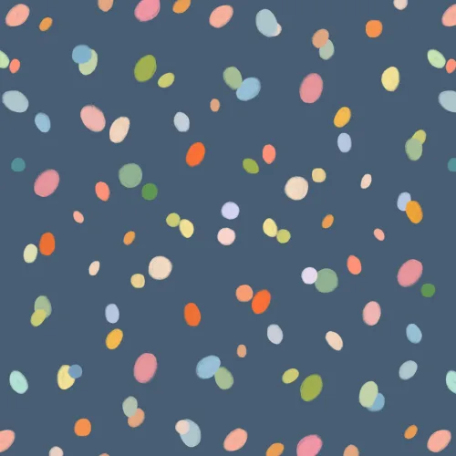 Desenat manual Pastel Multicolor Spots Navy tapet