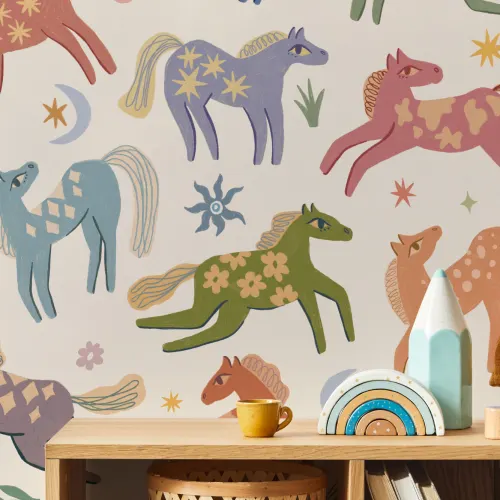 Multicolor Pony Whimsy Kids' Animal Fun Mural