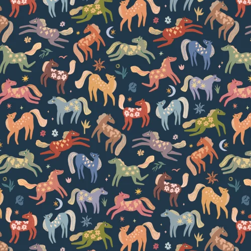 Mural infantil multicolor Playful Pony Animal Delight