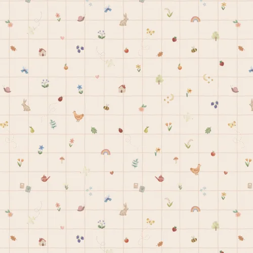 Carta da parati scrapbook multicolore rosa per bambini
