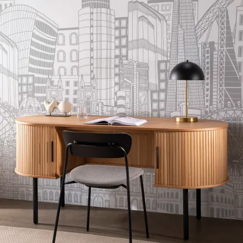 Gray Monochrome London Monuments Wallpaper Mural