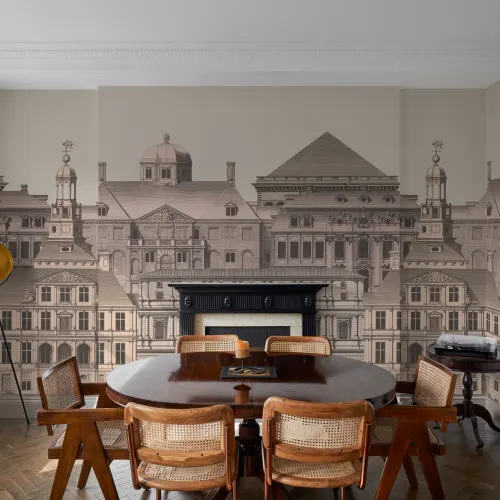 Classical Architectural Etching Wall Mural Blueprint Design by Jan Matthysz and Pieter Jansz Post