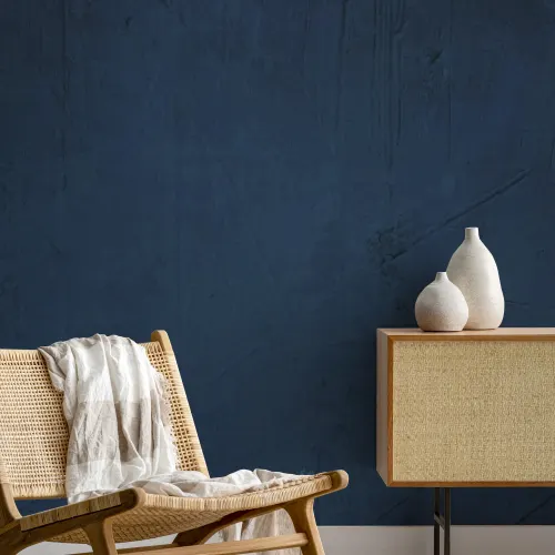 Donkerblauw Grunge Cement Behang Muurschildering