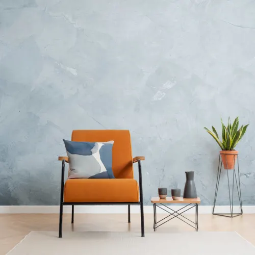 Ruw Blauw Render Behang Muurschildering