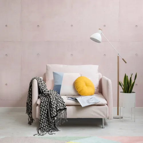 Pink Modern Concrete Block Wallpaper Mural