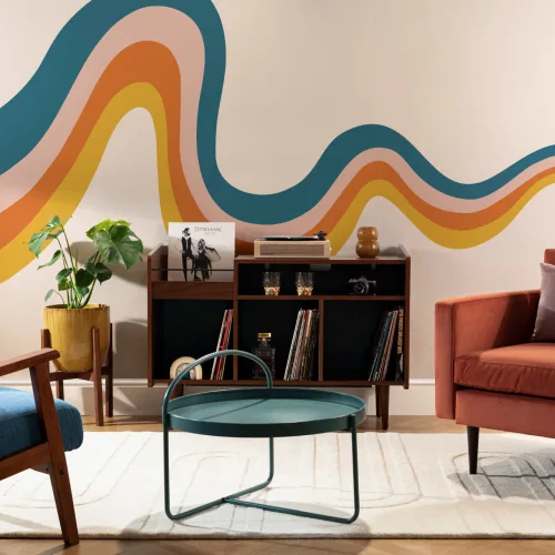 Colorful 70s Retro Wallpaper Mural