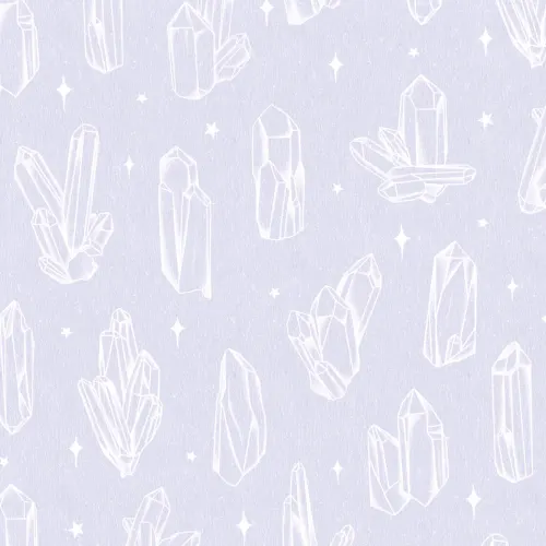 Pastel Purple Illustrated Crystal & Star Pattern Wallpaper Mural