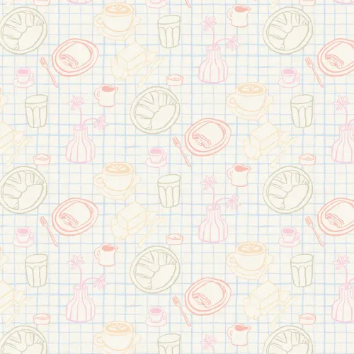 Papel pintado Desayuno francés colorido