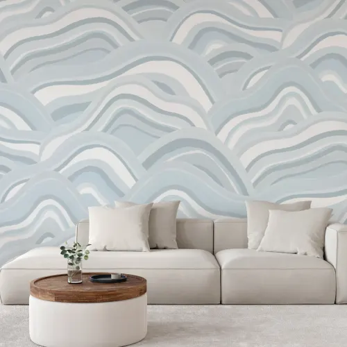 Mural de papel pintado Dunas abstractas azules