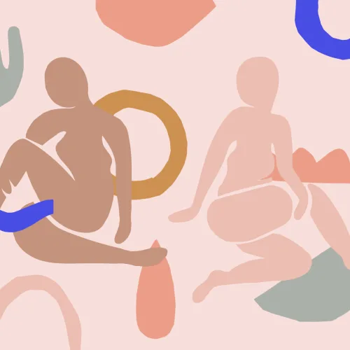 Pastel Pink Shapes Abstract Wallpaper Mural