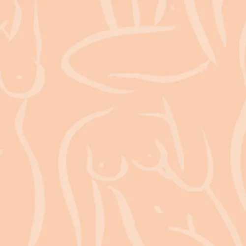 Peach Fuzz Nude Woman Figure Drawing Wall Mural