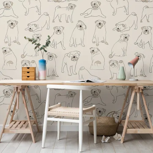 Mural Papel Pintado Perro Carlino
