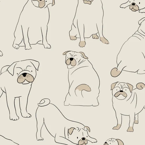 Mural Papel Pintado Perro Carlino
