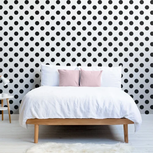 Black Polka Dots Wallpaper Mural